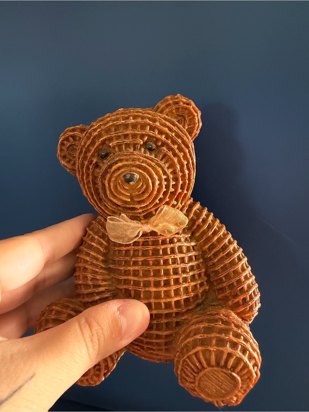 Vtg | Basket Weave Bear Bank